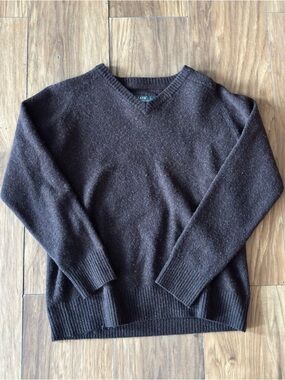 H&M L.O.G.G. Dark Brown Knit Crew Sweater